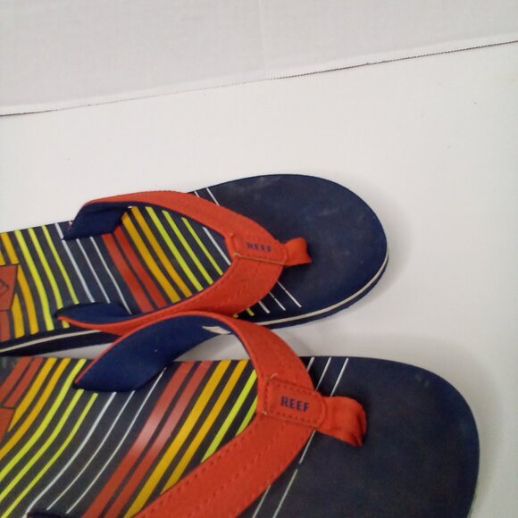 Reef Flip Flops Boys 3 Kids Rainbow Colorful Pre-Owned - Picture 10 of 12